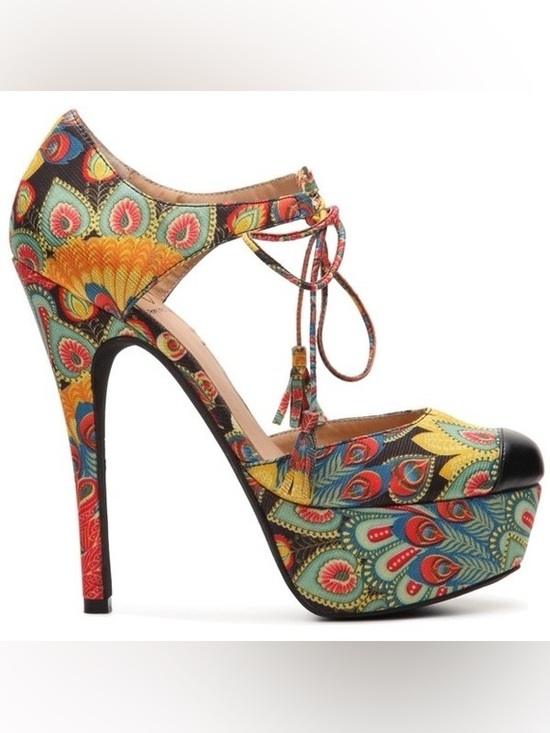 Modcloth Shoes - Modcloth Colorful Peacock Platform Stiletto Heels